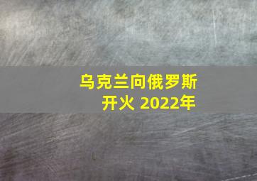 乌克兰向俄罗斯开火 2022年